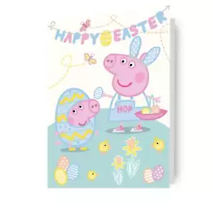 Peppa Pig Easter Card 'Happy Easter' Responsibly Sourced, Includes Envelope, 7x5 - Picture 1 of 5