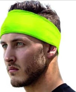FASCIA ANTI SUDORE LIME PER TESTA fronte capelli SPORT PALESTRA fitness corsa - Zdjęcie 1 z 1