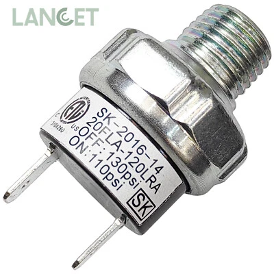 1/4" NPT 110-130 PSI Air Pressure Switch For Air Suspension Horn Compressor Tank - Image 1 of 4