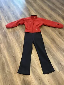 NILS Vintage Red/ Black One Piece Stirrup Stretch Pants Snow Ski Suit Stirrups 8 - Picture 1 of 10