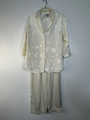 Morgan Taylor Intimates Ivory Pajama Set Small Long Sleeve & Pants Lingerie - Image 1 of 4