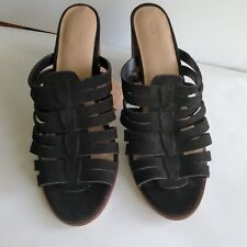 CREVO Hazelle Black Suede Open Toe 3.5"  Block Heel Sandal Size 11 Huarache NEW