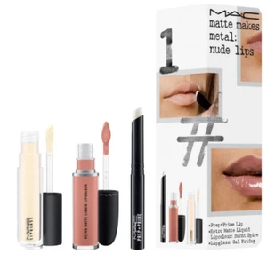 MAC Instant Artistry 3 Piezas Mate Makes Metal Set Labios Desnudos NUEVO Auténtico - Imagen 1 de 4