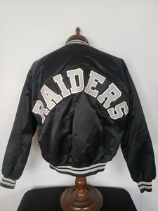 🚨🔥Vintage Chalk Line L Oakland Las Vegas Raiders Starter Style Spellout Jacket - Picture 1 of 12