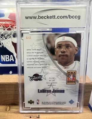 2003-04 UD TOP PROSPECTS #3 LEBRON JAMES SCD GRADED 9 - Image 1 of 4