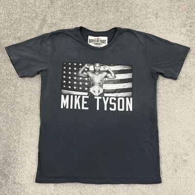 Camisa de Boxeo Roots of Fight Mike Tyson Para Hombres XL Gris Desteñido Líneas de Sangre Gráfico Foto 1 de 4