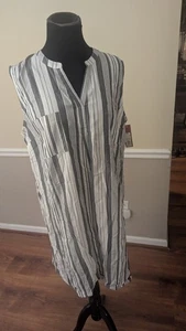 Merona Schlupfkleid XXL grau-weiß gestreift - Bild 1 von 8