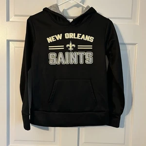 NFL Apparel New Orleans Saints Hoodie Girls L Long Sleeve Pocket Sweatshirt - Picture 1 of 7