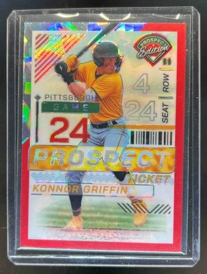 2024 Panini Prospect Edition Konnor Griffin Holo Ticket Red Ice #133 Pirates - Image 1 of 2