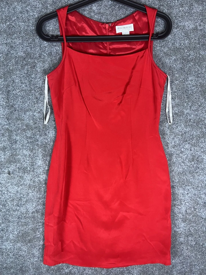 Falda de seda Hugo Buscati para mujer talla 2 roja cremallera trasera informal cómoda Foto 1 de 4