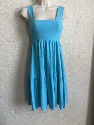 Vintage 90s Moda International aqua blue mini active dress XS With Built In Bra - Image 1 of 4