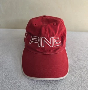 Cappello PING Berretto Strap Back Rosso Bianco Golf Ricamato Gioca al meglio Uomo - Foto 1 di 7
