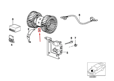 BMW Z8 Roadster E52 Ventilateur de chauffage intérieur LHD 64116908475 - Photo 1/3