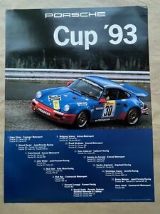 Porsche factory poster 1993 Porche Cup '93 winner Doren Porsche 911 Carrera