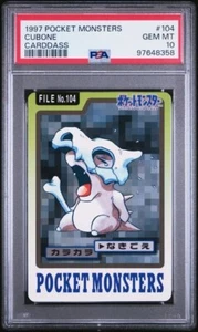 1997 Pokemon Cubone No 104 Bandai Carddass Japanese PSA 10 Gem Mint - Picture 1 of 2