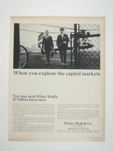 White Weld Co Vintage 1960s Financial Print Ad Helicopter Pad Capital Markets - Picture 1 of 2