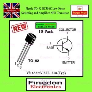 10 x BC550c Plastic TO92 Low Noise Switching Amplifier General NPN Transistor - Picture 1 of 1