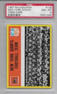 Tarjeta del equipo Philadelphia Football 1967 New York Giants #109 PSA 8 casi nueva-como nueva - Imagen 1 de 2