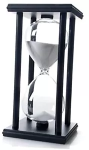 Hour Glasses with Sand Hourglass Sand 60 Minutes Black Frame With White Sand - Picture 1 of 7