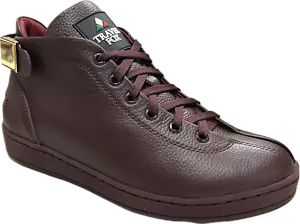 TRAVEL FOX Herren Malibu Leder Runde Zehenpartie Schnürung Mid-Top Burgund 915601-44 - Bild 1 von 5