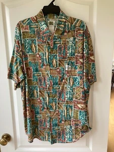 Vintage Duke Kahanamoku Hawaiian Shirt XL Made in USA 100% Cotten NWT - Picture 1 of 5