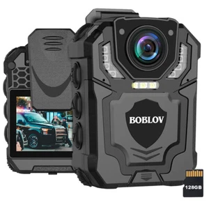 BOBLOV Body Worn Camera with Audio Recording Night Vision Security Police Camera - Picture 1 of 11