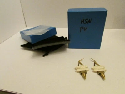 HSN 金色象牙宝石耳环 JB-14-PV — 第 1/4 张图片