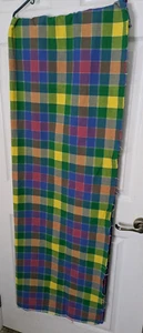 Rainbow Plaid Cotton Fabric 74" x 116" Tablecloth Napkins Crafts Pillows Runner - Picture 1 of 7