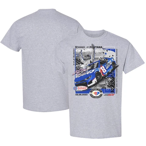 Kyle Busch 2023 Checkered Flag #8 Lucas Oil Fontana/Pala Casino 400 Winner Tee Cover