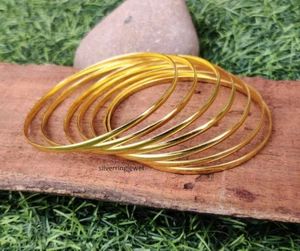 Set Of 7 Bangle Solid Brass Bangle Beautiful Handmade Women Gift Bangle M1460 - Picture 1 of 7