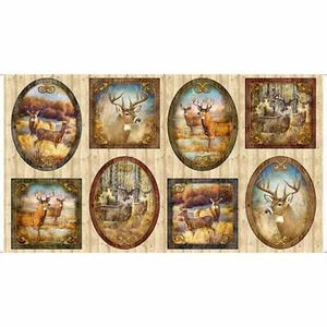 2 Yards Digital Cotton Fabric- QT Fabrics Cynthie Fisher Deer Meadow Panel - Picture 1 of 1