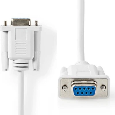 9 PIN FEMALE TO FEMALE NULL MODEM RS232 SERIAL D-SUB RECEIVER CABLE DB9F LEAD 2M - Image 1 of 3