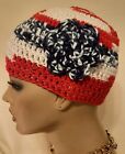 Cap Beanie Crochet Hat For Women Girl Patriotic Stretch