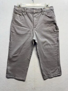 Gloria Vanderbilt Amanda Capri Pants Size 6 Gray Cotton/Spandex Blend Mid-Rise - Picture 1 of 11