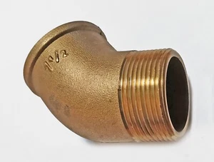 Brass 1.1/2" bsp Obtuse M&F Elbow male x female - 45deg - Picture 1 of 2