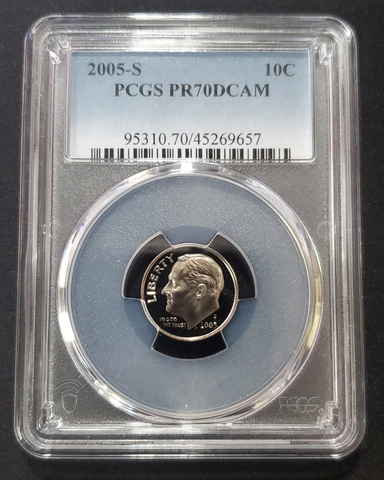 2005-S 10C Roosevelt Clad Proof Dime PCGS PR70DCAM Cover