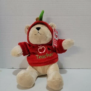 I Love/♡ My Teacher Red Hoodie Bear Teddy Bear Ganz Plush Gift Stuffed Animal - Picture 1 of 4