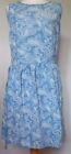 DP Denim Blue & White Paisly Dress With Zip Spring/summer knee length UK 12