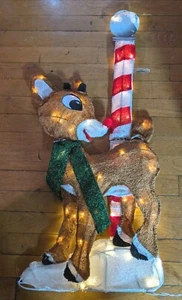 32" LED Rudolph the Red Nosed Reindeer North Pole Christmas Yard Decor READ - Picture 1 of 3