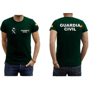 T-shirt Guardia Civil Lettres Blanche et Drapeau - Picture 1 of 2