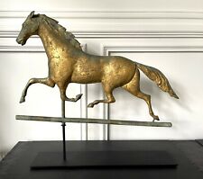 Horse Weathervane with Gilt Surface on Display Stand