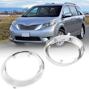 2x Bumper Fog Lights Chrome Trim Bezel Cover Rings for 11-2017 Toyota Sienna SE - Picture 1 of 9