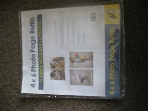 4X6 PHOTO PAGE REFILLS 10 SHEETTS HOLD 60 4X6 PHOTOS 3 HOLES SEALED - Picture 1 of 2