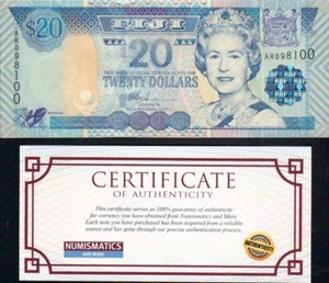 Fiji Islands 20 Dollars KM-107a Uncirculated Ungraded 2002 QEII - Picture 1 of 2