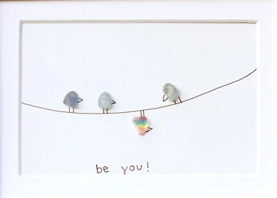 Seeglas Bild be you Geschenk sei du selbst Spruch Motivation - Bild 1 von 4