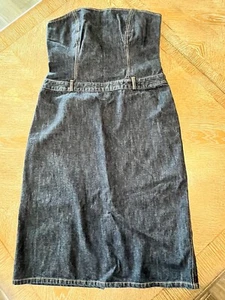 "Vestido vaquero sin tirantes J Crew talla 8 axila a axila 17"" largo 35"" cintura 30""" - Imagen 1 de 9