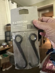 IKEA 2X FINTORP Design Carina Bengs Ganci Acciaio Nero 4 1/4” Nuovo - Foto 1 di 1