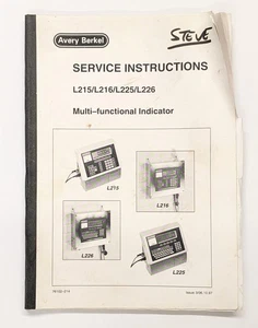 Service instruction booklet for Avery Berkel legacy multi function indicators - Picture 1 of 1