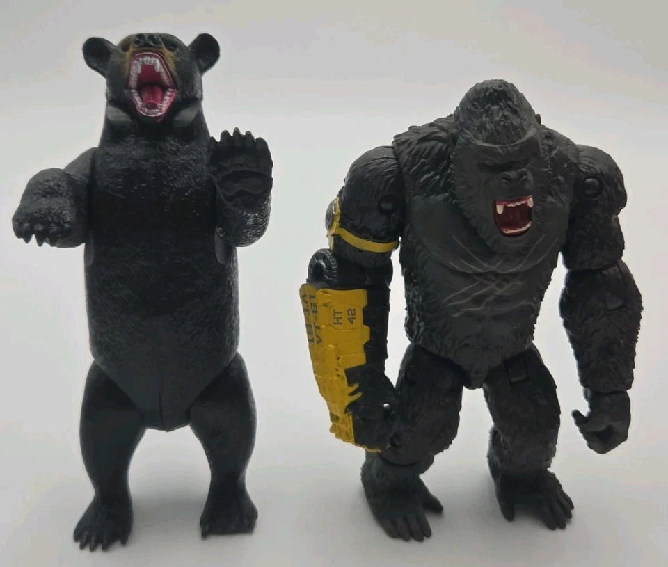 Lote de 2 figuras de animales Black Bear & Rampage Gorilla George Mattel Monster Toys Foto 1 de 4