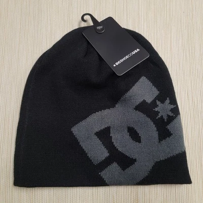 男式 DC 鞋黑色/灰色 BEANIE 帽子 均码 — 第 1/4 张图片